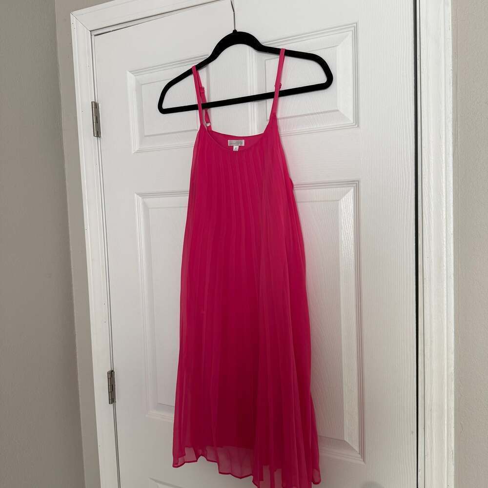 Charming Charlie Pink Pleated Midi Dress - Picture 2 of 4